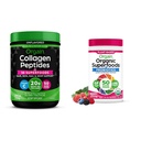 Orgain Colágeno Hidrolisado + Superalimentos Pó e Verdes Orgânicos Superalimentos Pó - 1lb e 0,62lb