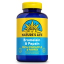 Nature's Life Bromelain & Papain – Enzimas proteolíticas para suporte digestivo e conforto – de Abacaxi & Papaya – 250mg (250 CT)