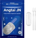 Cápsulas Vazias Tamanho 1 - Cápsulas Vegetarianas Enchíveis Claras Tamanho 1 Cápsulas Pululanas Vazias com Duas Colheres Micro Lab,- Cápsulas Veggie Cápsulas Vazias para DIY Os seus próprios Suplementos