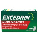 Excedrin Migraine Relief Caplets para aliviar sintomas de enxaqueca - 200 Contagem