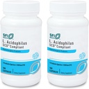 Klaire Labs SFI Health L. Acidophilus - 3 bilhões UFC Lactobacillus Probiótico, Puro SCD fórmula compatível para homens e mulheres, hipoalergênico e não lácteos (100 cápsulas, 2 embalagens)