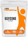 BulkSuplementos.com Pó de Glicina - Suplementos de Glicina, Suplemento Aminoácido - Sem sabor e sem glúten, 3g por serviço, 100g (3,5 oz) (Pack of 1)