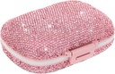 Bebê bonito organizador pequeno caso de pílula Bling para a medicina da bolsa Suporte de recipiente de vitamina caixa de pílulas diária para mulheres Kit de medicina de viagem (Pink)