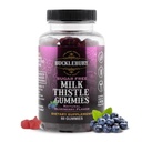 Fivela de leite sem açúcar Gummies 1000mg com sabor de mirtilo natural - Vegan, Sem glúten, Não-GMO Suplemento de cardo de leite natural para a saúde do fígado, Imunidade e Apoio Antioxidante -60 Contagem