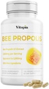 Bee Propolis Extract Cápsulas 1000mg Suplemento para suporte imunológico, Vitalidade, Saúde da Pele - Potenciais Polifenóis, Flavanoides, Antioxidantes - 120 contagem, Não-GMO, Gluten-Free