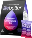 BeBetter Organic Electrolytes Powder Packets - Mistura de bebida de eletrólitos - Água de coco orgânica - Sem sabores artificiais - Pacotes de hidratação sem açúcar - Não-GMO 22 Sticks (Blueberry, Romã, ACAI)