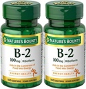 recompensa da natureza, vitamina B-2, 100 mg, 100 comprimidos - pacote de 2
