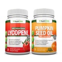 NutriONN Pumpkin Seed Oil Softgels Lycopene Cápsulas Combo - Selecionado Suporte para Próstata e Saúde Urinária