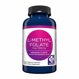 Vida MD L-Metilfolato 1 mg Suplemento - Professional-Grade Active L Suplemento de metilfolato - 90 Cápsulas - L-Metilfolato 1mg - máxima potência MTHFR W / Aminoácidos Essenciais