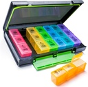 Organizador de comprimidos semanal, caixa de pílulas de 7 dias (3-Times-A-Day) portátil para viagem com teste de umidade-Proof caso de pílula para comprimidos / Vitamina / óleo de peixe / suplementos