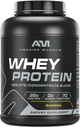 Músculo incrível 100% Whey Protein Powder * Fórmula avançada com Whey Protein Isolate como um ingrediente primário juntamente com ultra filtro Whey Protein Concentrate (Banana, 5 Lb)