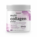 Pó de proteína multi-colagénio 600g - 5 tipos (I, II, III, V, X) de grama e Pastura com biotina 5000mcg, Vitamina C e Ácido Hialurónico Keto, Paleo, sem sabor (54 Servões)