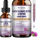 Fígado Cleanse Repair Líquido,1100mg Suplemento de cardo de leite Raíz de dente de leão e 16+ Ervas para suporte de fígado Fígado Ativo Saúde Fórmula No Açúcar Vegan Não-GMO e All-Natural