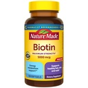 Natureza Made Máxima Força Biotin 5000 mcg Softgels, Biotin Cabelo Pele e unhas Vitaminas Suplemento dietético, 120 contagem