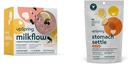 UpSpring estômago resolver gotas, sabor de mel, 28 Ct+Milkflow Amamentação Suplemento Bebida Mix com Moringa & bem-aventurada cardo, No Fenugreek
