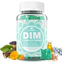 DIM Suplemento Mulheres 400mg, Suplemento de estrogênio para mulheres, Pastilhas de açúcar sem DIM para homens e mulheres w/ Biotina, Óleo de linhaça, Burdock, Calendula, BioPerine para equilíbrio hormonal, Menopausa & Próstata 60Cts