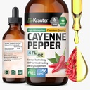 BIO KRAUTER Cayenne Extrato de Pimenta Líquido - Extrato de Capsaicina Pura - Liquido Cayenne Gotas de Pimenta para Suporte Digestivo - Açúcar e Álcool Livre 4 Fl.Oz.
