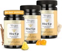 Bem-estar alado levante-se, energia e chicletes de foco para as mulheres - Suplemento diário de Gummy Boost Cérebro com Cafeína Natural, Ashwagandha, B12, Nootropics Alpha-GPC & Mane Leão - Abacaxi, 180 Gummies