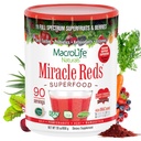 MacroVida Naturals Milagre Vermelhos Suplemento Superalimentar Antioxidantes em pó Polifenóis Enzimas Probióticos - não-GMO não-Gluten Vegan orgânico & Dairy Free - 30oz (90 Servões) 30oz