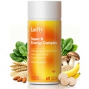 Complexo de vitamina B com B1, B2, B3, B5, B6, B7, B9, B12 Suporte Taurina-Imune, Metabolismo Energético e Sistema Nervoso – Complexo Super B com Sangue Laranja Pó – 60 comprimidos para homens e mulheres