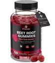 Beterraba Gummies - Super Nitric Oxide Beterraba Suplemento - Red Beetroot Heart Chews com semente de uva Poder e B12- Romã sabor, 60 Mastigações beterrabas