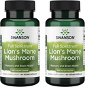 Swanson Full Spectrum Mane Mushroom - Suplemento de saúde cerebral para apoiar memória, foco e clareza* - Pode também ajudar Imune, coração e saúde digestiva - Gluten-Free & Non-GMO - 60 cápsulas (2 pacote)