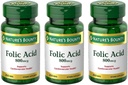 Ácido Fólico 800 mcg Comprimidos Teor máximo, 3 Frascos (250 Contagem)