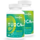 TUDCA Suplementos de suporte de fígado 1000mg - 120 Cápsulas Vegan, TUDCA Bile Sals com leite Thistle Fórmula mistura de ervas para limpeza de fígado e reparação