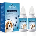 NEVEHA Pet Gel Eye Drops with 0,3% Viscoadaptive Hyaluronan Solução para Olhos Secos Graves - Hidratação Longa Duração, Reduz Nuisance, Inchaço & Secura - Lubrificante Olho para Cães e Gatos (2x10mL)