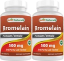 Best Naturals Bromelain 500mg 120 Comprimidos (120 Contagem de 2))