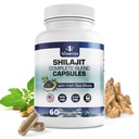 Puro Himalayan Shilajit para Homens e Mulheres - 10.000mg Suplementos Shilajit Ashwagandha + Irish Sea Moss, Tongkat Ali, PQQ & Mais - 60 Cápsulas