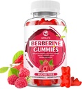 Gummies berbere com canela de ceilão 1500mg de alta potência Berberine HCL Supplement for Imune and Metabolism Support, Açúcar livre, Framboesa sabor - 60 Contagem
