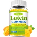 Lutein e Zeaxantina Suplementos Gummies com Astaxantina & Extrato de Bilberry - Vitaminas Oculares com Omega-3, Vitaminas A, C, E, D3 & Zinco para Visão Saúde - Açúcar Livre, Mango Flavor, 60 Contagem