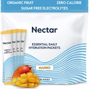 Pacotes de Hidratação Nectar - Eletrólitos em Pó - Açúcar Livre & 0 Caloria - Eletrólitos líquidos de frutas orgânicas diariamente IV Pó para Alivio de Desidratação e Reidratação Rápida (Mango 30 Pack)