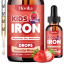 Suplemento de Ferro Líquido para Crianças e Mulheres Homens - com Magnésio, Zinco & Crianças Multivitamin Gotas de Ferro - Suporte Imune, Blood Builder & Energy Support for Iron Deficience, Anemia, Vegan 2 Fl Oz