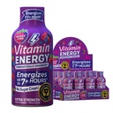 Vitamina Energia Mood+ Força extra Energia Tiro Tropical Berry 12 Pack, 260mg Cafeína Natural, B-Vitaminas, Rhodiola, Camomila, Mood & Suporte Energia, Zero Açúcar, Sem glúten, Vegan, 1.93 fl oz
