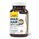 Country Life Maxi-Hair 50+ – Biotin-based cabelo, pele e pregos Suplemento para mulheres e homens mais de 50 □ Suporta o crescimento saudável do cabelo e descamação reduzida □ Certificado Gluten-Free & Vegetarian □ 60 Cápsulas
