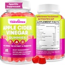 Suplemento suppressant do appetite; Suporta GLP-1 Function; Gummies de vinagre do sider da maçã com extrato de chá verde, Probiótico para queimador de gordura, Detox Cleanse, Metabolismo, Energia e Saúde Digestiva, 60 chicletes