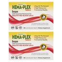 NaturesPlus Hema-Plex Iron - 30 comprimidos de liberação lenta, pacote de 2 - Saúde total do sangue - 85 mg de ferro quelatado - com vitamina C & Bioflavonóides - Não OGM, Vegetariano & Gluten Free - 60 Total Servings