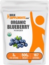 BulkSuplements.com Produto orgânico de mirtilo - Apoio antioxidante, Suplemento de bluberry - Vegan & Gluten Free, 3g por serviço, 500g (1.1 lbs) (Pacote de 1)
