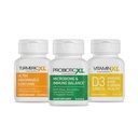 TrioXL - 3 Suplementos poderosos que promovem um sistema imunológico forte, inclui TumericXL, VitaminaXL D3 e ProbióticoXL, Imune Imune Booster sem glúten, 3-30 contagem