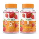 Vitamina D 5000 UI + Complexo B, Gummies Bundle - Grande Degustação, Suplemento Vitamina, Glúten Livre, GMO Livre, Gummy Mastigável