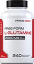 Piping Rock L Cápsulas em pó de Glutamina 2000 mg 240 comprimidos Suplemento para Mulheres e Homens □ Forma Livre Aminoácido