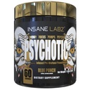 Loucura Labz Psicótico Ouro, Pó pré-treino alto estimulante, Extrema duração de foco de energia, bombas e resistência com Beta Alanine, DMAE Bitartrate, NO Booster (60 Servings, Blue Punch)