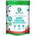 BioTrust Low Carb Lite, 20 gramas de proteína de whey isolado de grama, 100 calorias, ProHydrolase Enzimas Digestivas, Não-GMO, Livre de soja e glúten, rBGH-Free (14 Servings) (Strawberries and Cream)