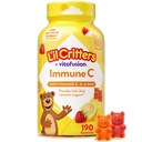 L’il Critters Imune C Suplemento diário Gummy Vitamina para crianças, para vitamina C, D e zinco para apoio imune, laranja, limão, morango e cereja sabores, 190 chicletes (Packaging May Vary)
