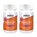 NOW Alimentos de alta potência Vitamina D-3, 10.000 UI, 120 Softgels, 2 Pack