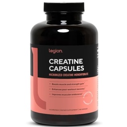 LEGIÃO Micronizado Creatina Mono-hidratado Suplemento - Creatina limpa em pó para ganho muscular e recuperação pós-treino - Creatina Micronizada em suplemento para Absorção Máxima (30 Servões, Cápsula)