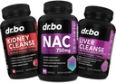 NAC Kidney Liver Cleanse Detox - 750mg N Acetyl Cysteine Pure Vitamina Cápsula - Fígado diário Rim Detox Suporte Fórmula para vesícula biliar, Suplementos de trato urinário de bexiga e cardo de leite