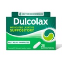 Dulcolax Estimulante Supositórios Medicamentosos Laxantes, Alívio Previsível e Eficaz de Obstipação, Bisacodyl 10 mg, 28 Contagem, Laxantes Estimulantes